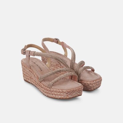 Sandales compensées tressées avec strass et boucle ALMA EN PENA