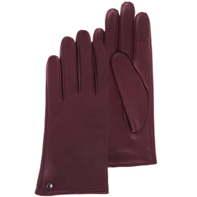 Gants tactiles en cuir d'agneau - doublés micro imitation fourrure ISOTONER