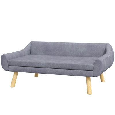 Canapé chien design scandinave pieds bois velours PAWHUT