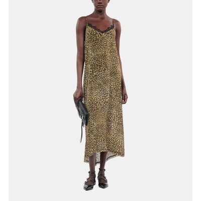 Robe longue en soie imprimée top