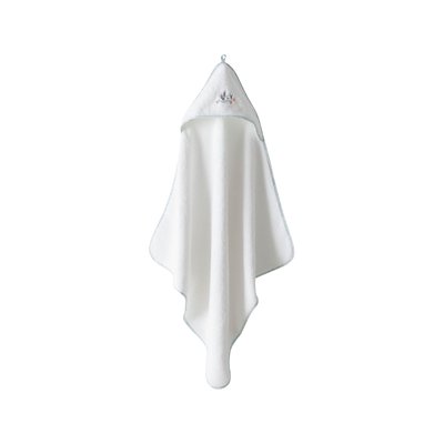 Cape de bain coton bio JARDINE CARRE BLANC
