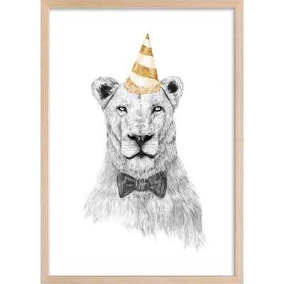 Affiche enfant lionne en fête HEXOA