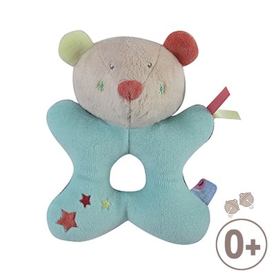 Hochet peluche ours SUCRE D'ORGE