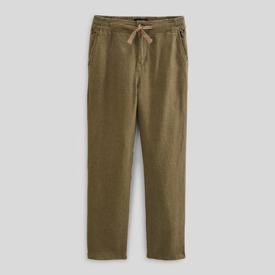 Pantalon droit uni en 100% lin MONOPRIX