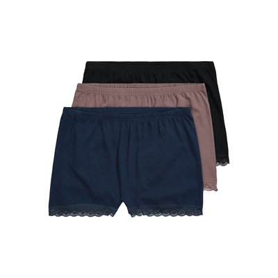 Lot de 3 panties, ourlet en dentelle ULLA POPKEN