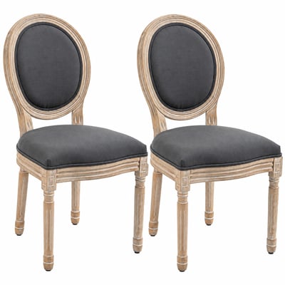 Chaise de salle à manger Tissu effet lin (100 HOMCOM