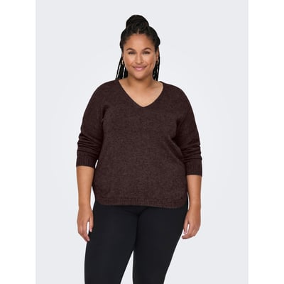 Pull maille mousseuse, col V ONLY CARMAKOMA