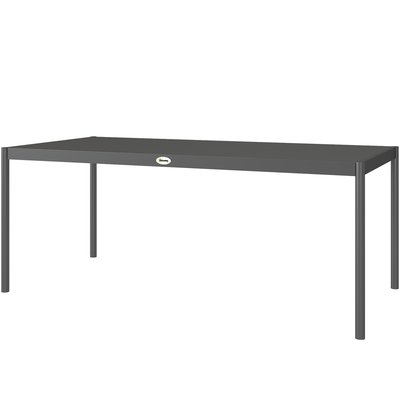 Table de jardin 8 personnes rectangulaire plateau effet lattes acier anthracite OUTSUNNY