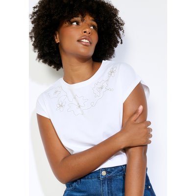 T-shirt brodé délicat LOLALIZA