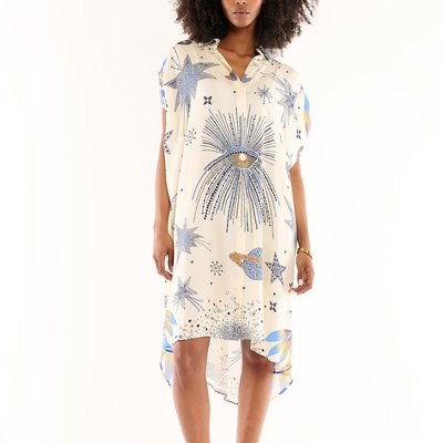 Robe tunique courte à manches courtes imprimé JEANNE WILD