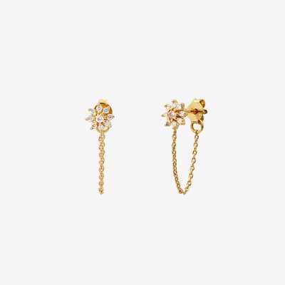 Boucles d'oreilles à l'unité doré à l'or fin  BELLA CAROLINE NAJMAN