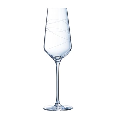 6 flûtes à champagne 21cl Abstraction - Cristal d'Arques - Verre ultra transparent moderne CRISTAL D ARQUES