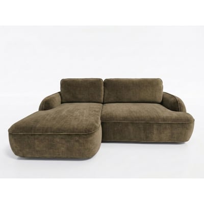Canapé d'angle convertible 3 places en tissu lisse, CELESTE BOBOCHIC