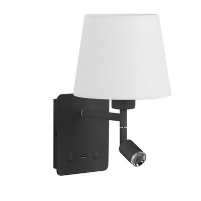 Applique Tête De Lit noire Lampe Et Liseuse Room2 Usb MILLUMINE