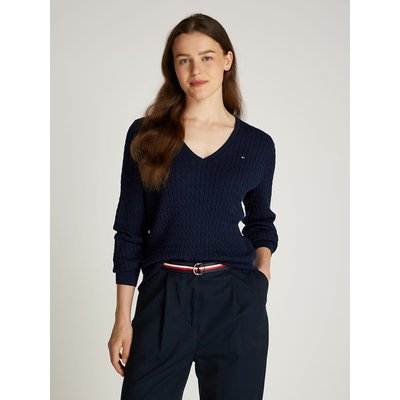 Pull col V maille torsadée TOMMY HILFIGER