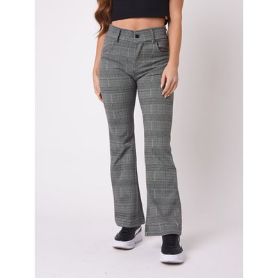 Pantalon évasé motif carreaux PROJECT X