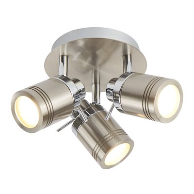 Bathroom Spot Plate with 3 Lights Satin Silver SO'HOME