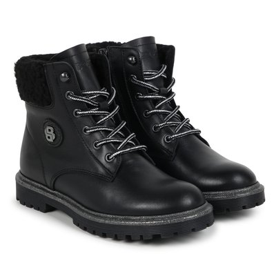 Bottines en cuir de vachette lacets et fermeture BOSS KIDSWEAR