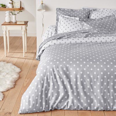 Housse de couette flanelle imprimée pois, Clarisse LA REDOUTE INTERIEURS