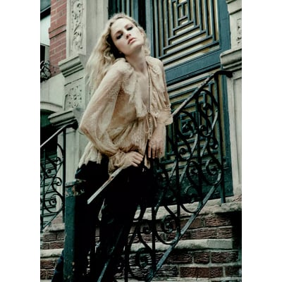 Blouse dentelle à volants MANGO