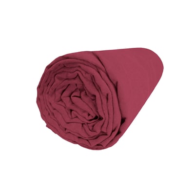 Drap housse en lin lavé bonnet 30cm, RÊVE DE LIN BLANC CERISE