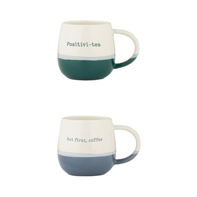 Set of 2 Slogan Mugs PRICE & KENSINGTON