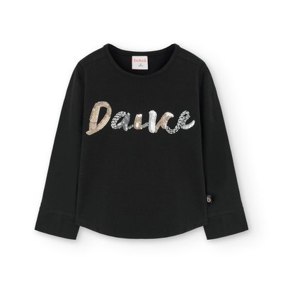 T-shirt en coton à sequins et manches longues BOBOLI