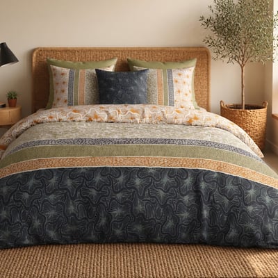 Parure housse de couette 100% coton 71fils bella ATELIER DU COTON