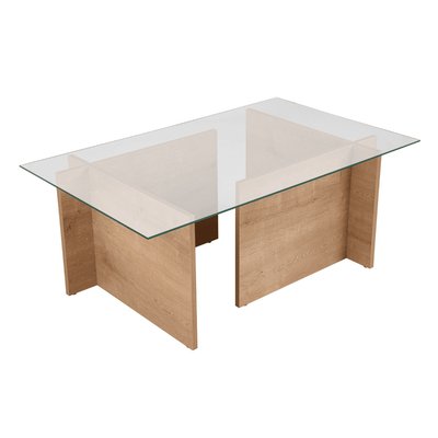 Table basse avec plateau en verre L105 cm - NOAH CALICOSY