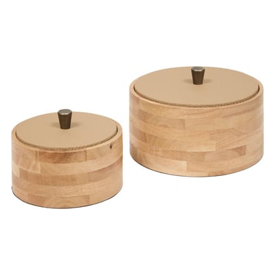 Lot de 2 boîtes rondes en hévéa BONIE ATMOSPHERA