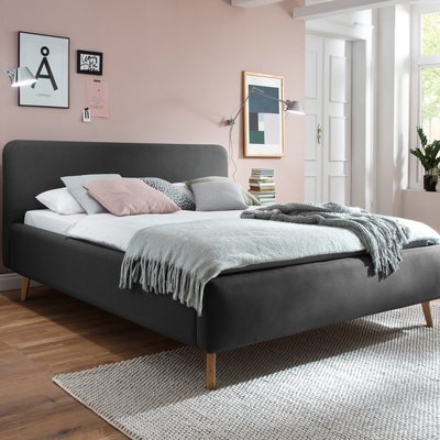 Lit scandinave capitonné en tissu TERRE DE NUIT