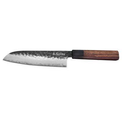 Couteau Sequoia San Mai modèle santoku 18cm brute de forge SAYUTO