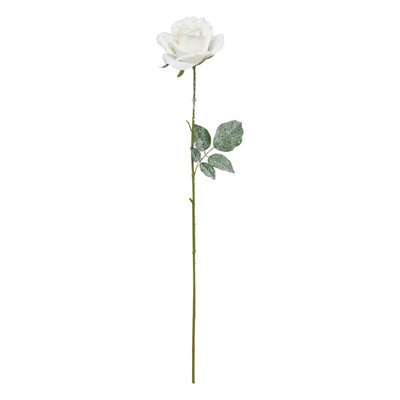 Branche rose blanc enneigée H62 ATMOSPHERA
