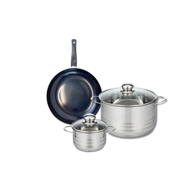 Batterie 1 poêle 24cm + 2 faitouts 14/24cm PRIMA BRILLANT ELO