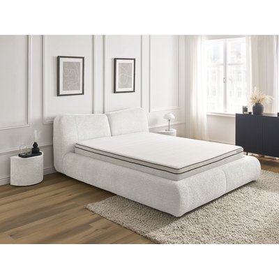 Ensemble lit, matelas, 2 chevets revêtement tissu bouclette, PETER BOBOCHIC