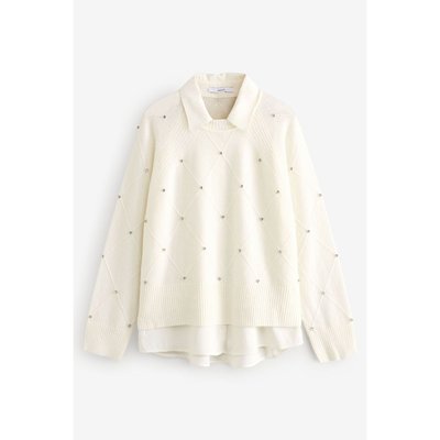 Pull à losanges avec pierres et chemise NEXT