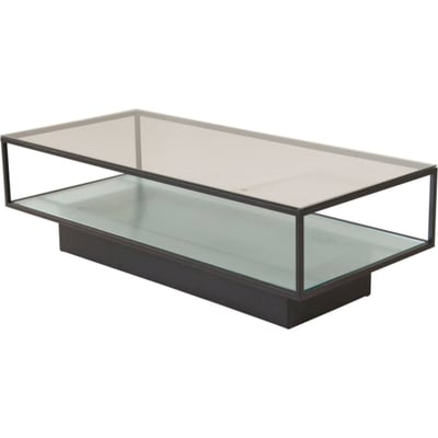 Table basse en verre et métal POSTLED RECOLLECTION