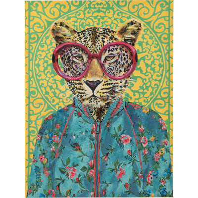 Tableau pop art tigre sur toile rectangulaire RECOLLECTION