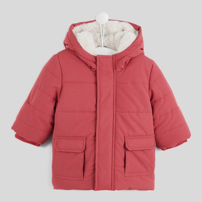 Parka à capuche chaude unie, rembourrage en polyester recyclé. BOUT'CHOU