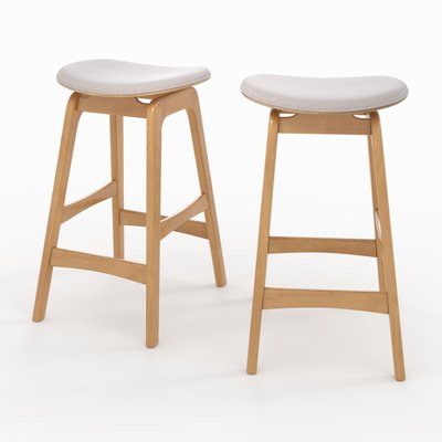 Lot de 2 tabourets pour îlot central 65,5 cm en bois et tissu - JUDE RENDEZ-VOUS DÉCO