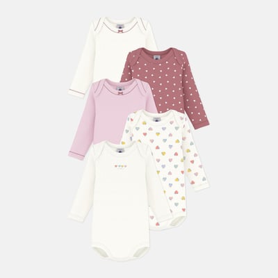Lot de 5 bodies à manches longues PETIT BATEAU