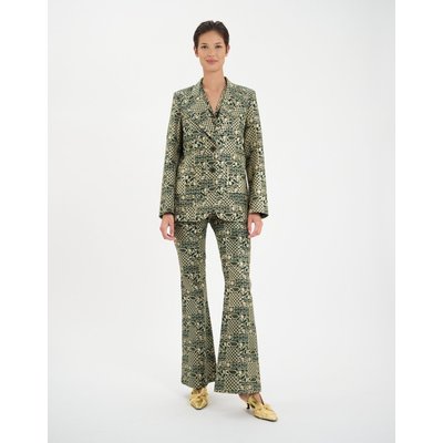 Veste Thadee en coton brodé vert INES DE LA FRESSANGE PARIS