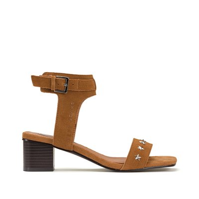 Sandales cuir suédé à talon moyen Romy PEPE JEANS
