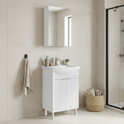 Шкафчик для ванной с раковиной и зеркалом, Purus / Пурус SO'HOME