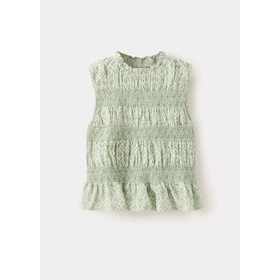 Blouse 100 % coton froncé MANGO KIDS