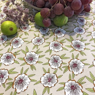 Nappe enduite ronde ou ovale ETAMINE FLEUR DE SOLEIL