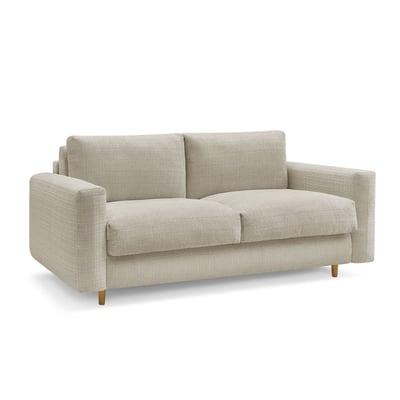 Canapé droit convertible 3 places en tissu texturé couchage 140x200 cm, COCOONE BOBOCHIC