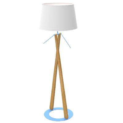 Lampadaire en hêtre verni ZAZOU ALUMINOR
