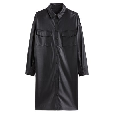 Robe-chemise manches longues en simili LA REDOUTE COLLECTIONS
