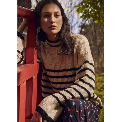 Pull ample marinière col montant LA FEE MARABOUTEE